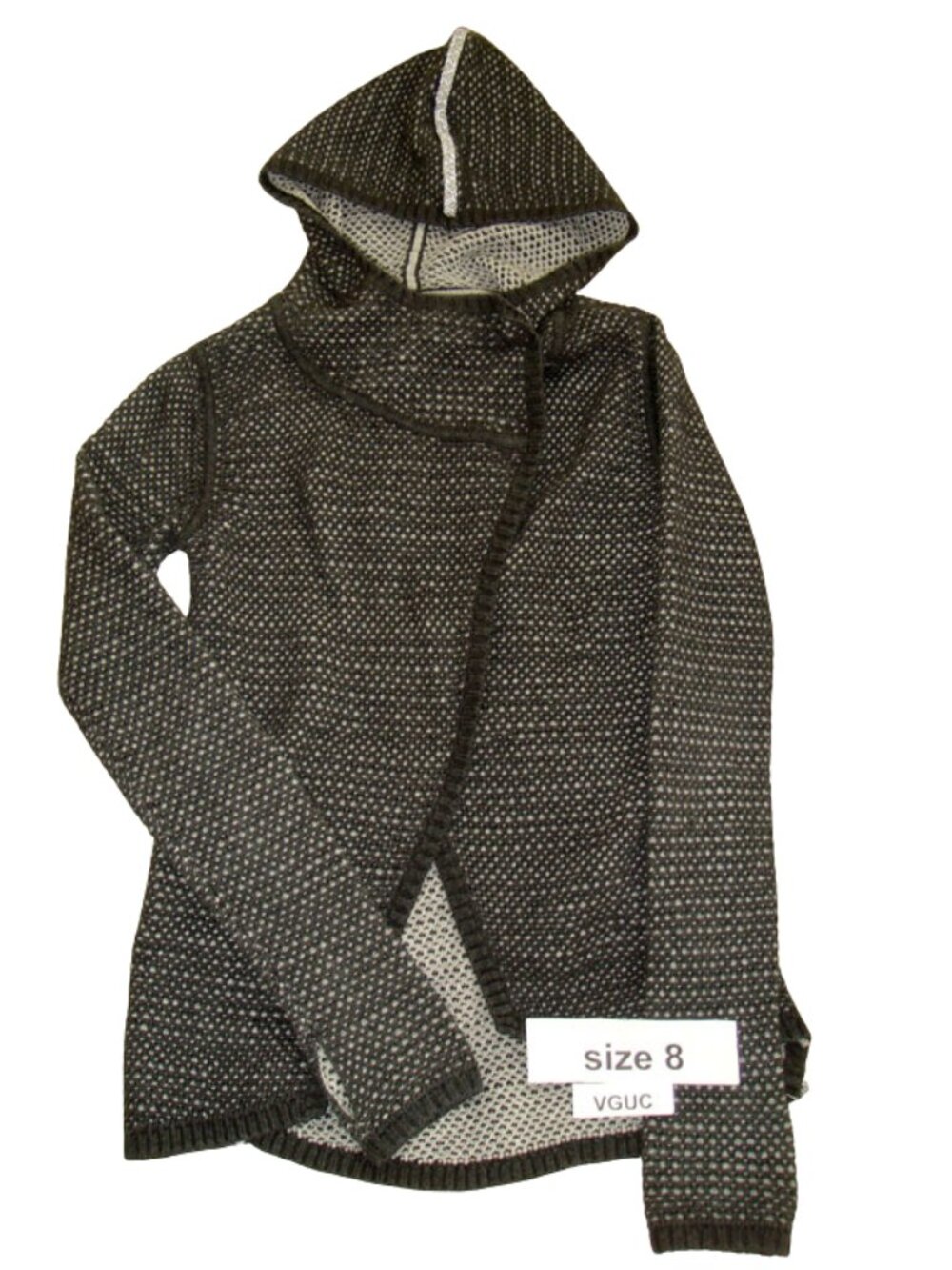 Ivivva Girl by Lululemon 🍋 reversible sweater cardigan grey thumbholes size 8